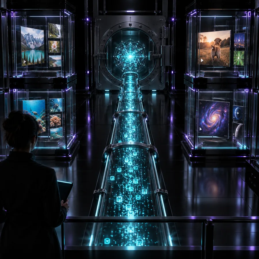 Verbundene Kammern, die den kontrollierten Zugriff auf verschiedene generative Modelle darstellen